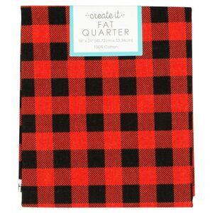 Create It Buffalo Check Black Red Sewing Fabric Fat Quarter 18 x 21-in Cotton